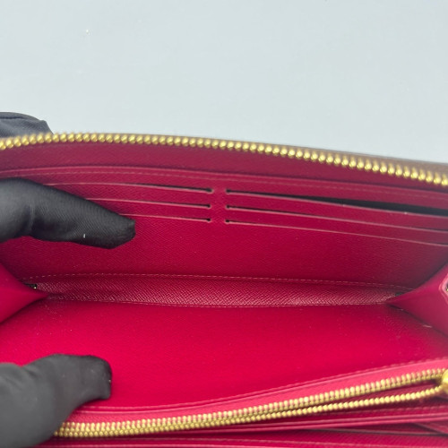 Louis Vuitton Zippy Wallet Monogram Dark Brown Light Brown Red