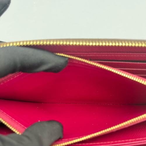 Louis Vuitton Zippy Wallet Monogram Dark Brown Light Brown Red