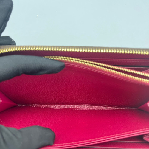 Louis Vuitton Zippy Wallet Monogram Dark Brown Light Brown Red