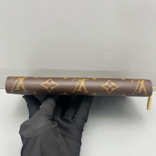 Louis Vuitton Zippy Wallet Monogram Dark Brown Light Brown Red