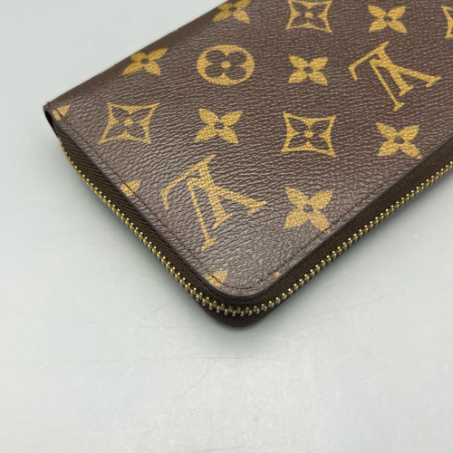 Louis Vuitton Zippy Wallet Monogram Dark Brown Light Brown Red