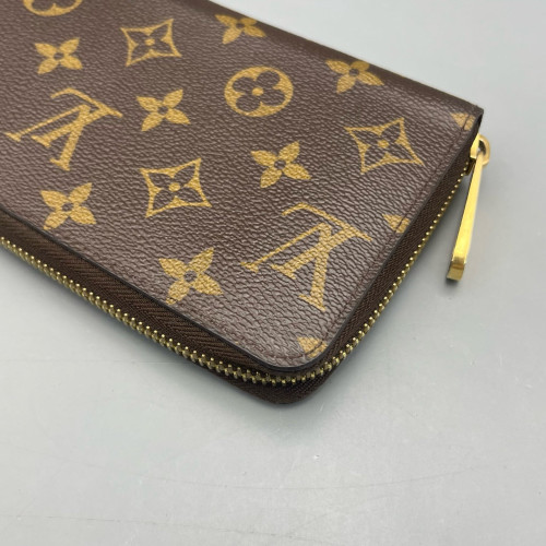 Louis Vuitton Zippy Wallet Monogram Dark Brown Light Brown Red