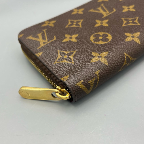 Louis Vuitton Zippy Wallet Monogram Dark Brown Light Brown Red