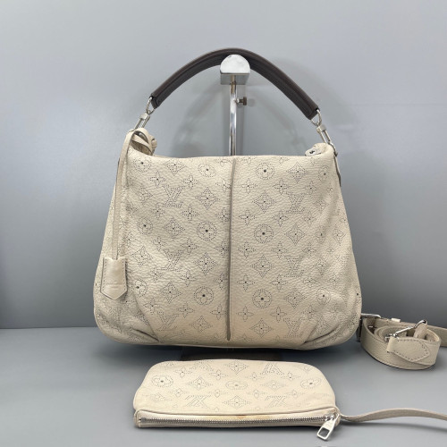 Louis Vuitton Shoulder Bag Mahina White Grey