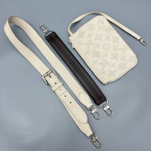 Louis Vuitton Shoulder Bag Mahina White Grey