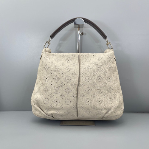 Louis Vuitton Shoulder Bag Mahina White Grey