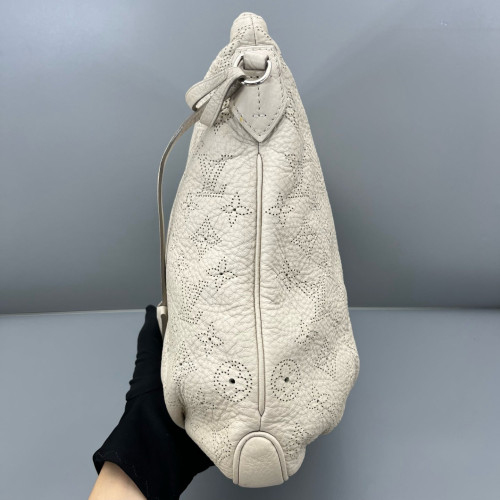 Louis Vuitton Shoulder Bag Mahina White Grey
