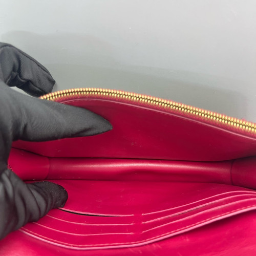 Louis Vuitton Flore Chain Wallet Monogram Fuchsia Dark Brown Light Brown