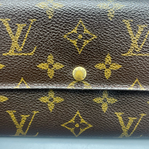 Louis Vuitton Sarah Wallet Monogram Dark Brown Light Brown