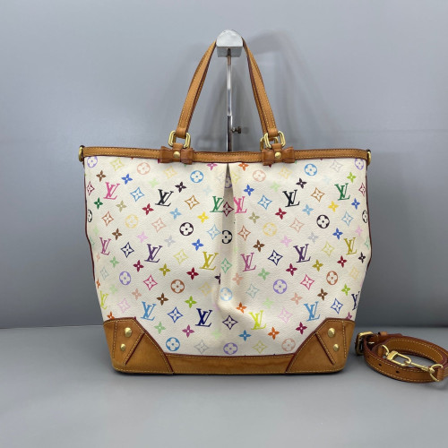 Louis Vuitton Tote Bag Monogram Multicolor White Green Pink Louis Vuitton Tote Bag Monogram Multicolor White Green Pink
