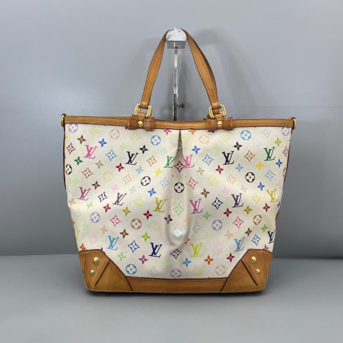 Louis Vuitton Tote Bag Monogram Multicolor White Green Pink Louis Vuitton Tote Bag Monogram Multicolor White Green Pink