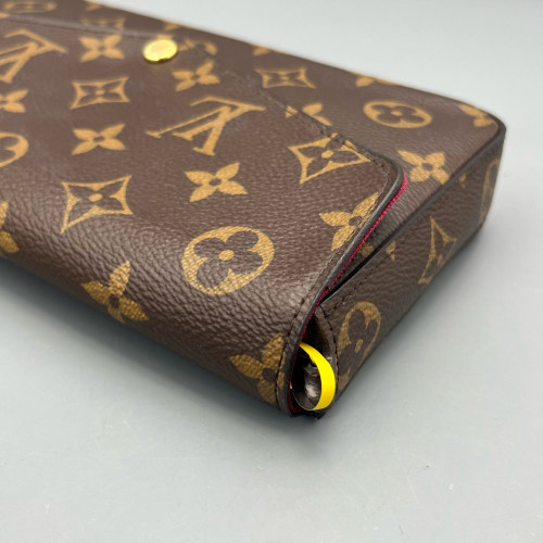 Louis Vuitton Pochette Felicie Chain Wallet Monogram Dark Brown Light Brown Red Louis Vuitton Pochette Felicie Chain Wallet Monogram Dark Brown Light Brown Red