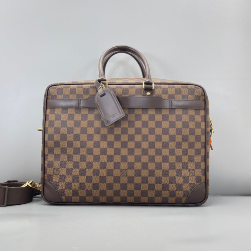 Louis Vuitton Porte Documents Voyage GM Damier Ebene Dark Brown Light Brown