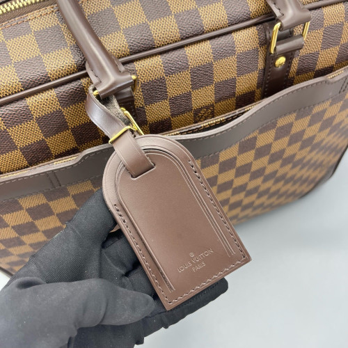 Louis Vuitton Porte Documents Voyage GM Damier Ebene Dark Brown Light Brown