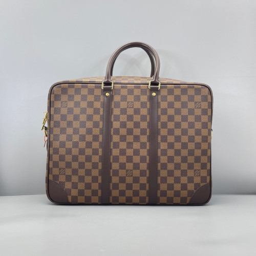 Louis Vuitton Porte Documents Voyage GM Damier Ebene Dark Brown Light Brown