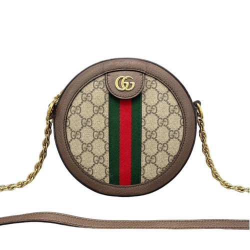 Gucci Mini Ophidia Round Bag GG Monogram Beige Brown
