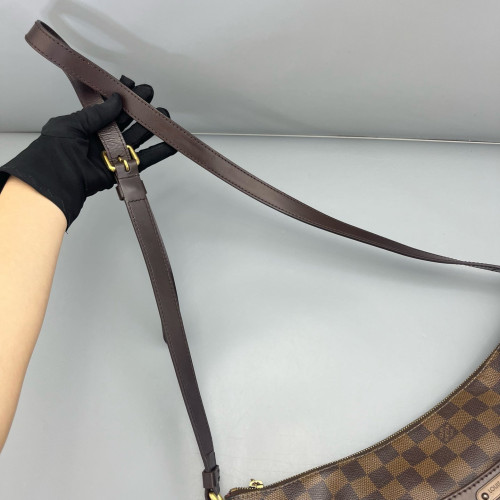 Louis Vuitton Crossbody Bag Damier Ebene Dark Brown Light Brown Red