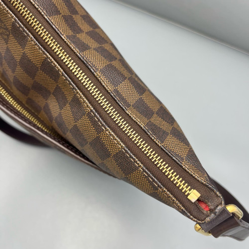 Louis Vuitton Crossbody Bag Damier Ebene Dark Brown Light Brown Red