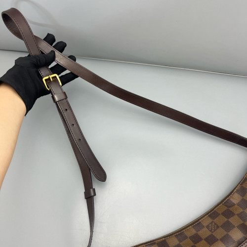 Louis Vuitton Crossbody Bag Damier Ebene Dark Brown Light Brown Red