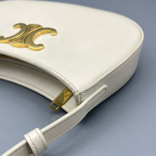 Celine Triomphe Hobo Calfskin White