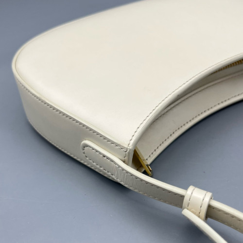 Celine Triomphe Hobo Calfskin White