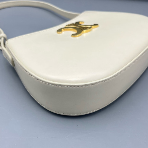 Celine Triomphe Hobo Calfskin White