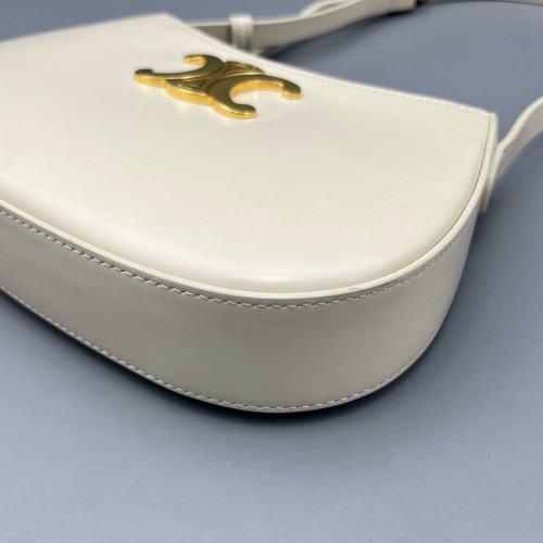 Celine Triomphe Hobo Calfskin White