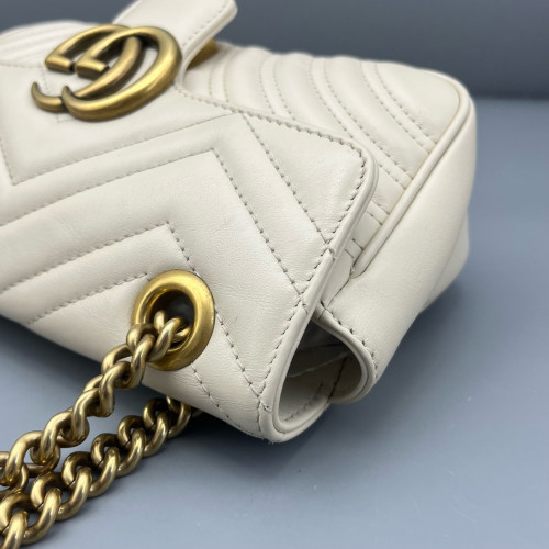 Gucci Mini GG Marmont Calfskin White Gucci Mini GG Marmont Calfskin White