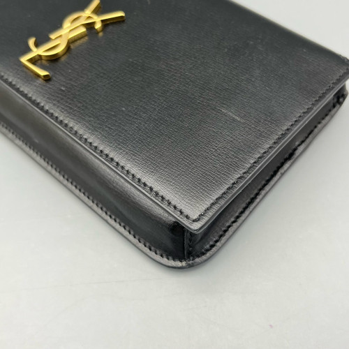 Yves Saint Laurent Phone Holder Calfskin Black
