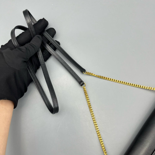 Yves Saint Laurent Phone Holder Calfskin Black
