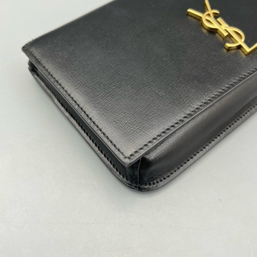 Yves Saint Laurent Phone Holder Calfskin Black