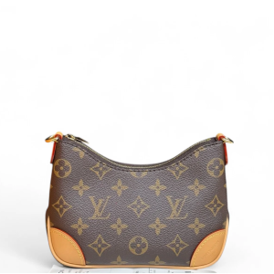 Louis Vuitton Boulogne Mini Monogram Vachetta Leather Dark Brown Light Brown Beige