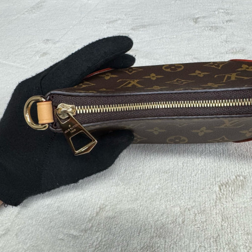 Louis Vuitton Boulogne Mini Monogram Vachetta Leather Dark Brown Light Brown Beige