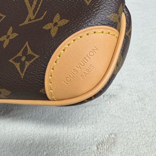 Louis Vuitton Boulogne Mini Monogram Vachetta Leather Dark Brown Light Brown Beige
