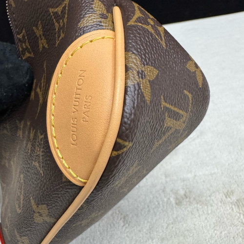 Louis Vuitton Boulogne Mini Monogram Vachetta Leather Dark Brown Light Brown Beige
