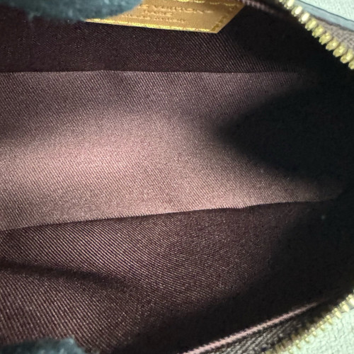 Louis Vuitton Boulogne Mini Monogram Vachetta Leather Dark Brown Light Brown Beige