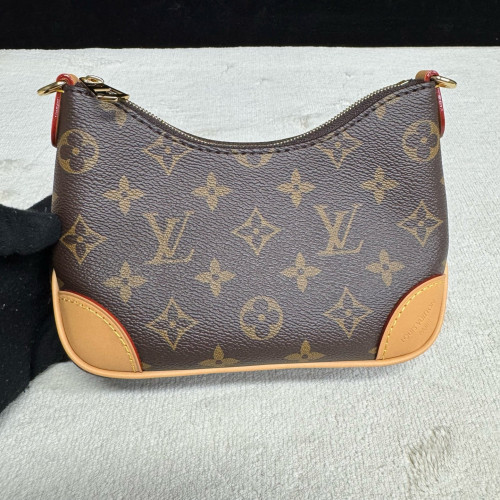 Louis Vuitton Boulogne Mini Monogram Vachetta Leather Dark Brown Light Brown Beige
