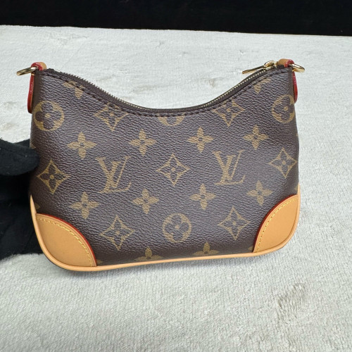 Louis Vuitton Boulogne Mini Monogram Vachetta Leather Dark Brown Light Brown Beige