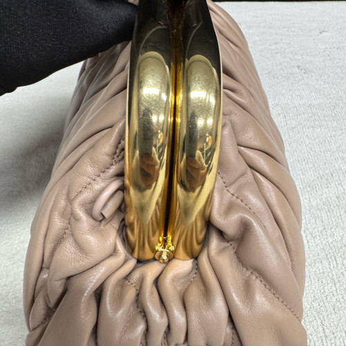 Miu Miu Matelasse Shoulder Bag Crumpled Lambskin Natural Tan Miu Miu Matelasse Shoulder Bag Crumpled Lambskin Natural Tan