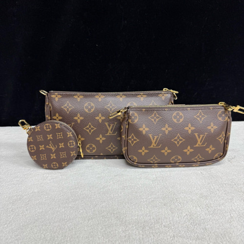 Louis Vuitton Multi Pochette Accessories Monogram Dark Brown Light Brown Green Louis Vuitton Multi Pochette Accessories Monogram Dark Brown Light Brown Green