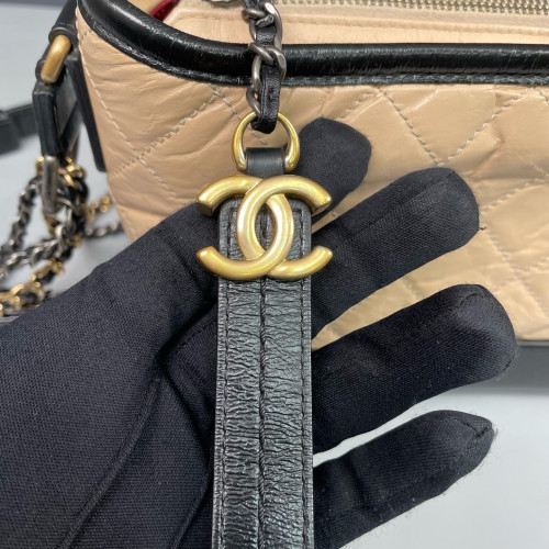 Chanel Quilted Small Gabrielle Hobo Calfskin Natural Tan Black Red Chanel Quilted Small Gabrielle Hobo Calfskin Natural Tan Black Red