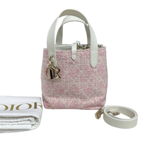 Dior Small Toujours Vertical Tweed Calfskin Pink White Dior Small Toujours Vertical Tweed Calfskin Pink White