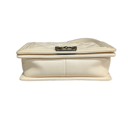 Chanel Quilted Medium Boy Flap Lambskin White