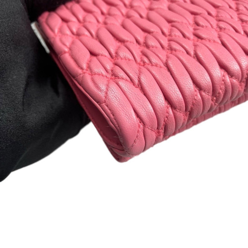 Miu Miu Gaufre Strass Mini Flap Crumpled Lambskin Pink Miu Miu Gaufre Strass Mini Flap Crumpled Lambskin Pink