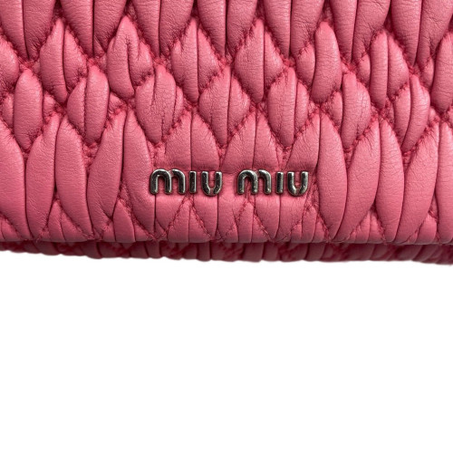 Miu Miu Gaufre Strass Mini Flap Crumpled Lambskin Pink Miu Miu Gaufre Strass Mini Flap Crumpled Lambskin Pink