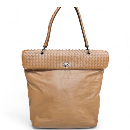 Bottega Veneta Intrecciato Handbag Lambskin Intrecciato Lambskin Nappa Brown