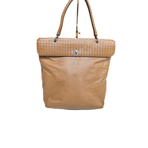 Bottega Veneta Intrecciato Handbag Lambskin Intrecciato Lambskin Nappa Brown