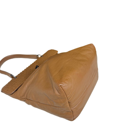 Bottega Veneta Intrecciato Handbag Lambskin Intrecciato Lambskin Nappa Brown