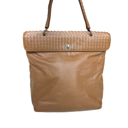 Bottega Veneta Intrecciato Handbag Lambskin Intrecciato Lambskin Nappa Brown