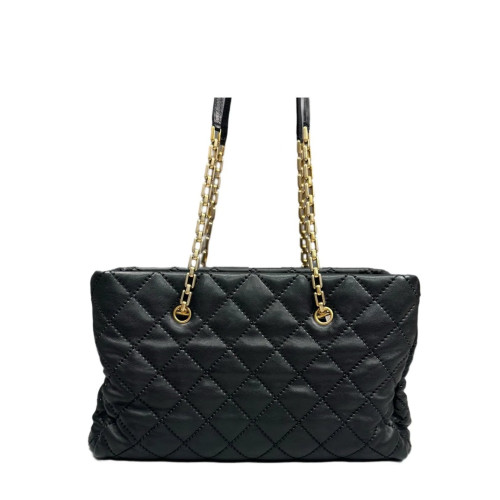 Chanel Quilted Tote Bag Lambskin Black
